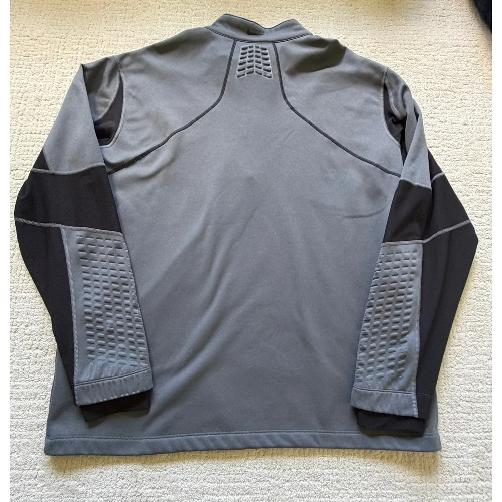 Nike Golf Therma-FIT Mens XL Quarter‎ Zip Pullover Gray Black Colorblock Fleece